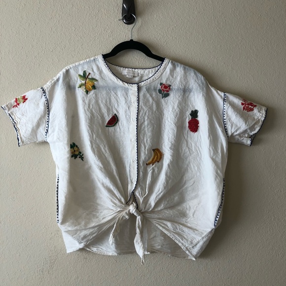 Anthropologie Fruit Embroidered Top - Picture 2 of 11